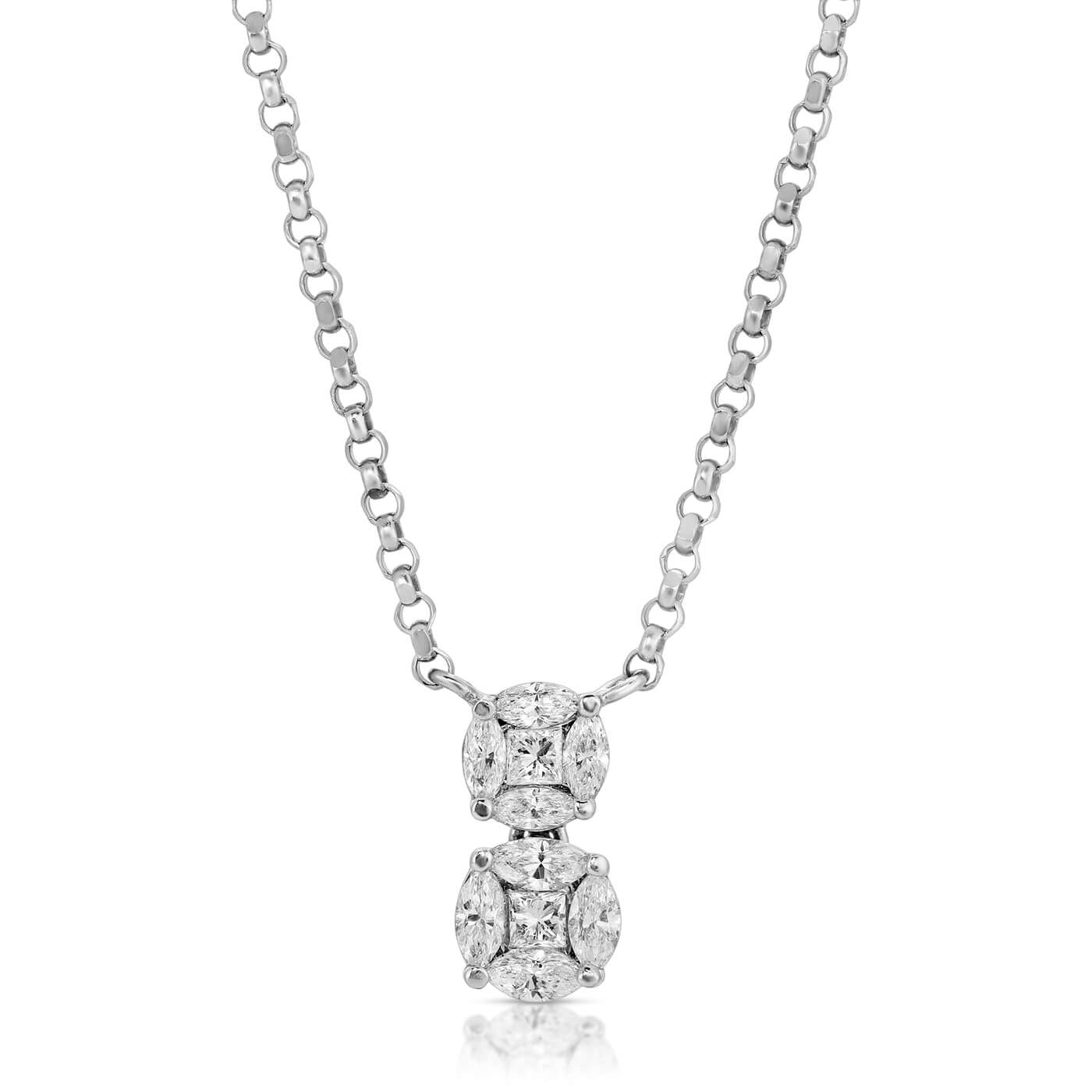 Dual diamond illusion necklace
