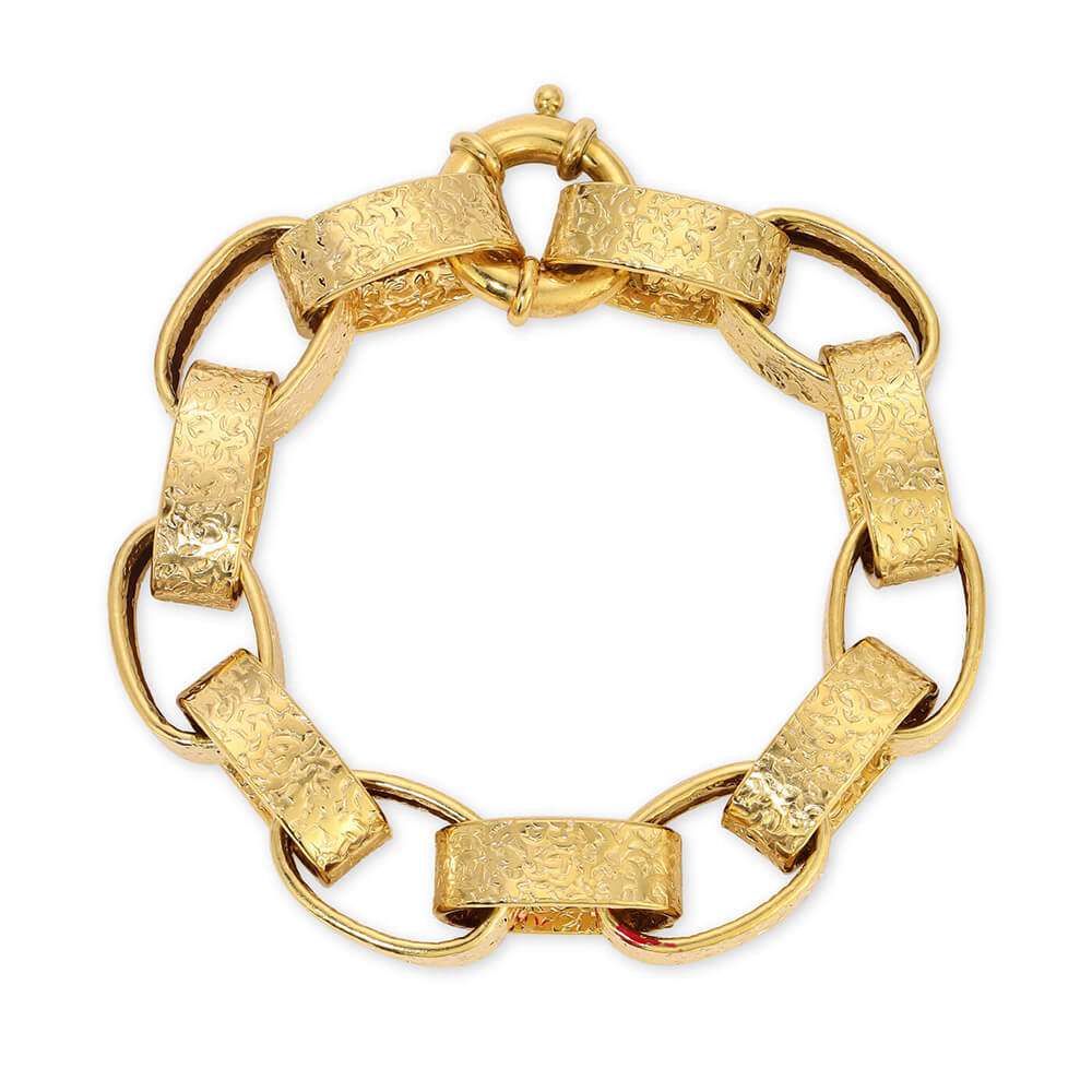 Italian hammered link bracelet