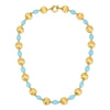Turquoise & gold bead necklace