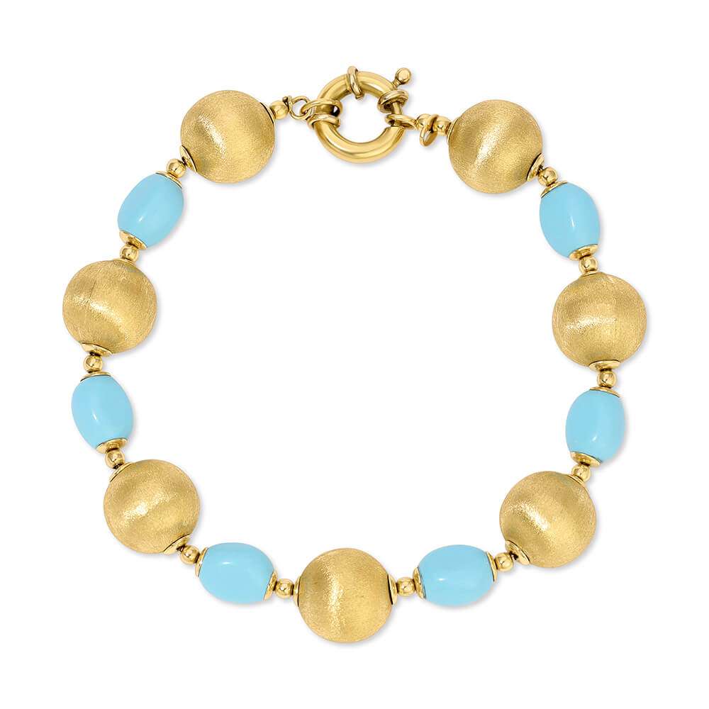 Turquoise & gold bead bracelet