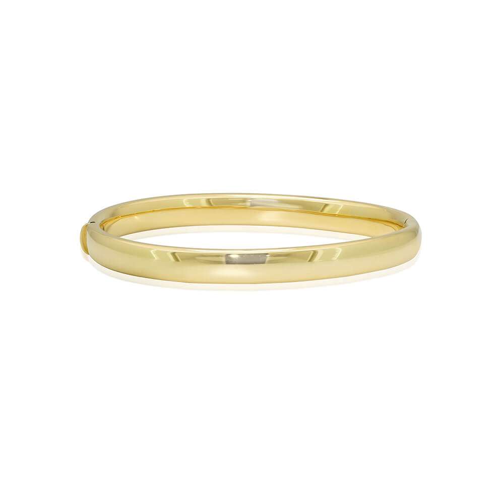 18k Italian Oval Yellow Gold Bangle