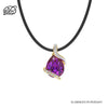 Amethyst pear shape & diamond necklace