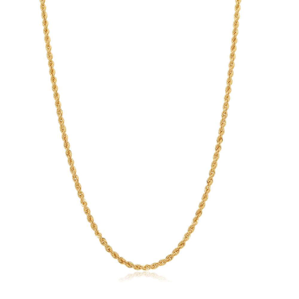 18k Italian Diamond Cut Rope Chain Yellow Gold