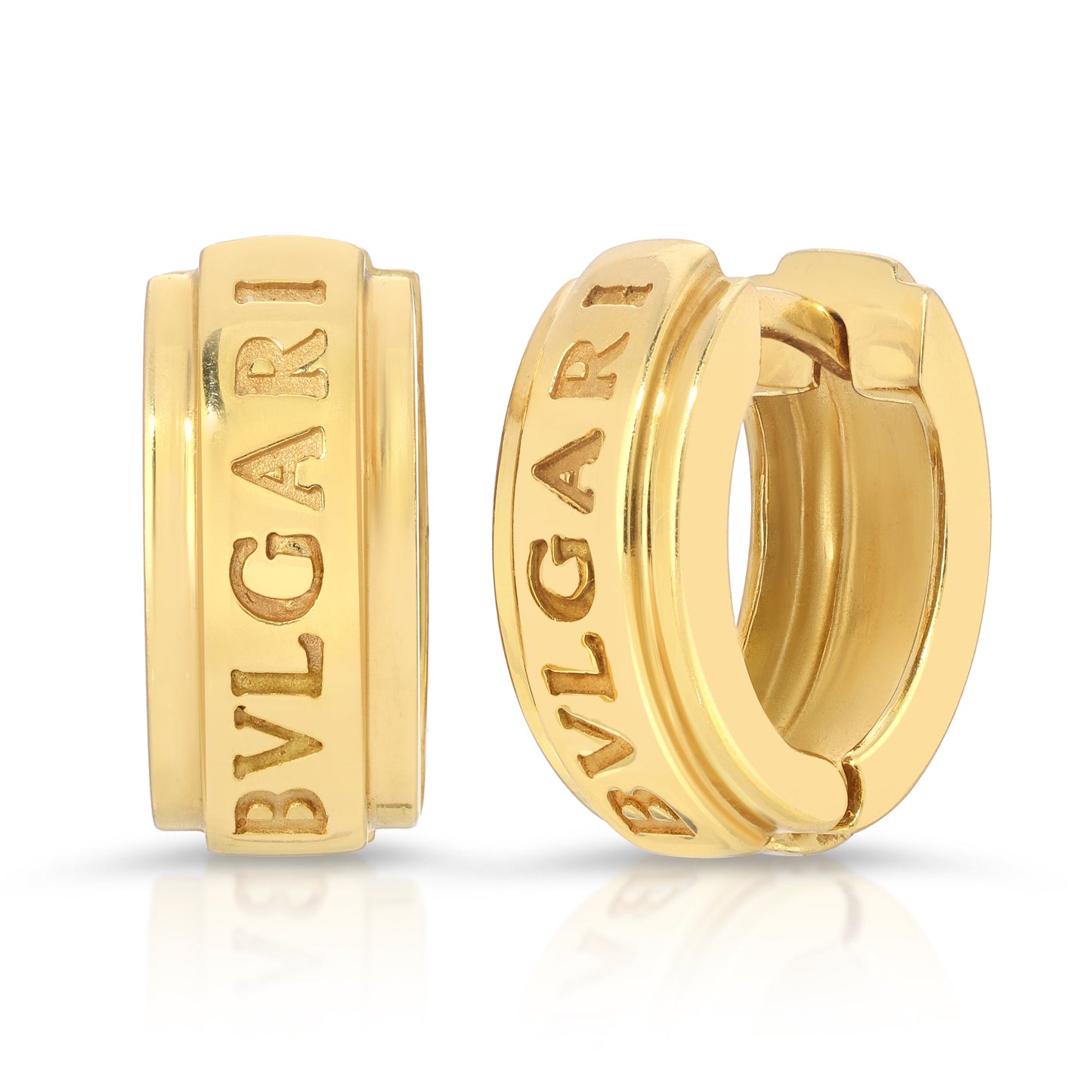 Italian 18k Oval Huggies styled as Bulgari