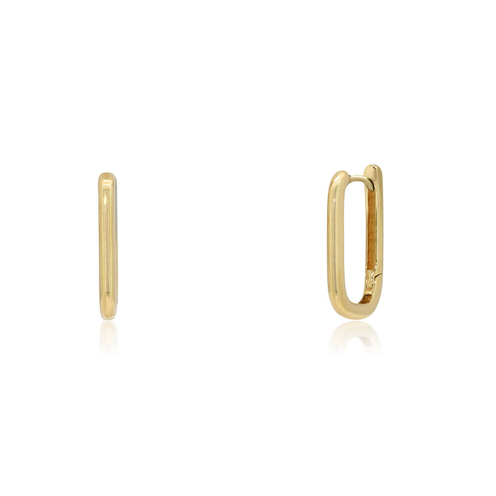 Paper Clip Huggie Hoop Earrings