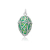 Green enamel drop pendant + cz