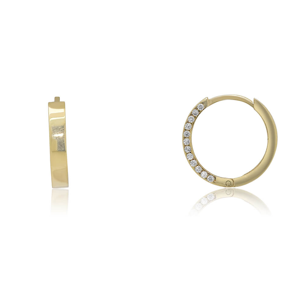 14k Yellow Gold CZ huggies