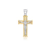 18k Crucifix two tone pendant