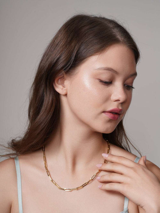 Italian 18k Paper clip chain