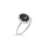 Sapphire and diamond halo ring