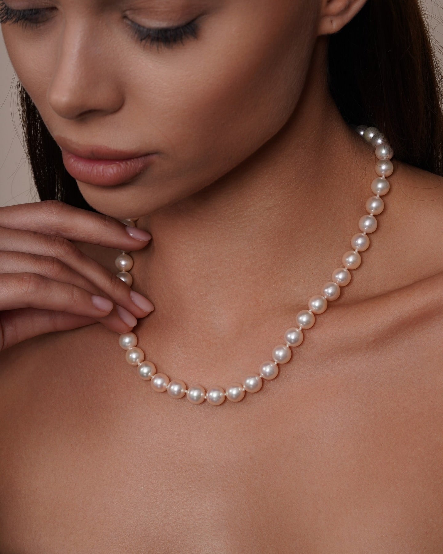 Akoya Pinkish White Pearl Strand