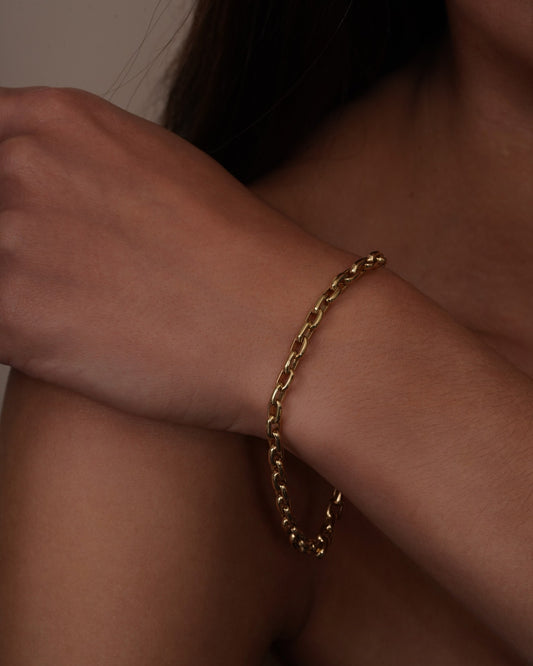 18k Yellow Gold Link chain bracelet