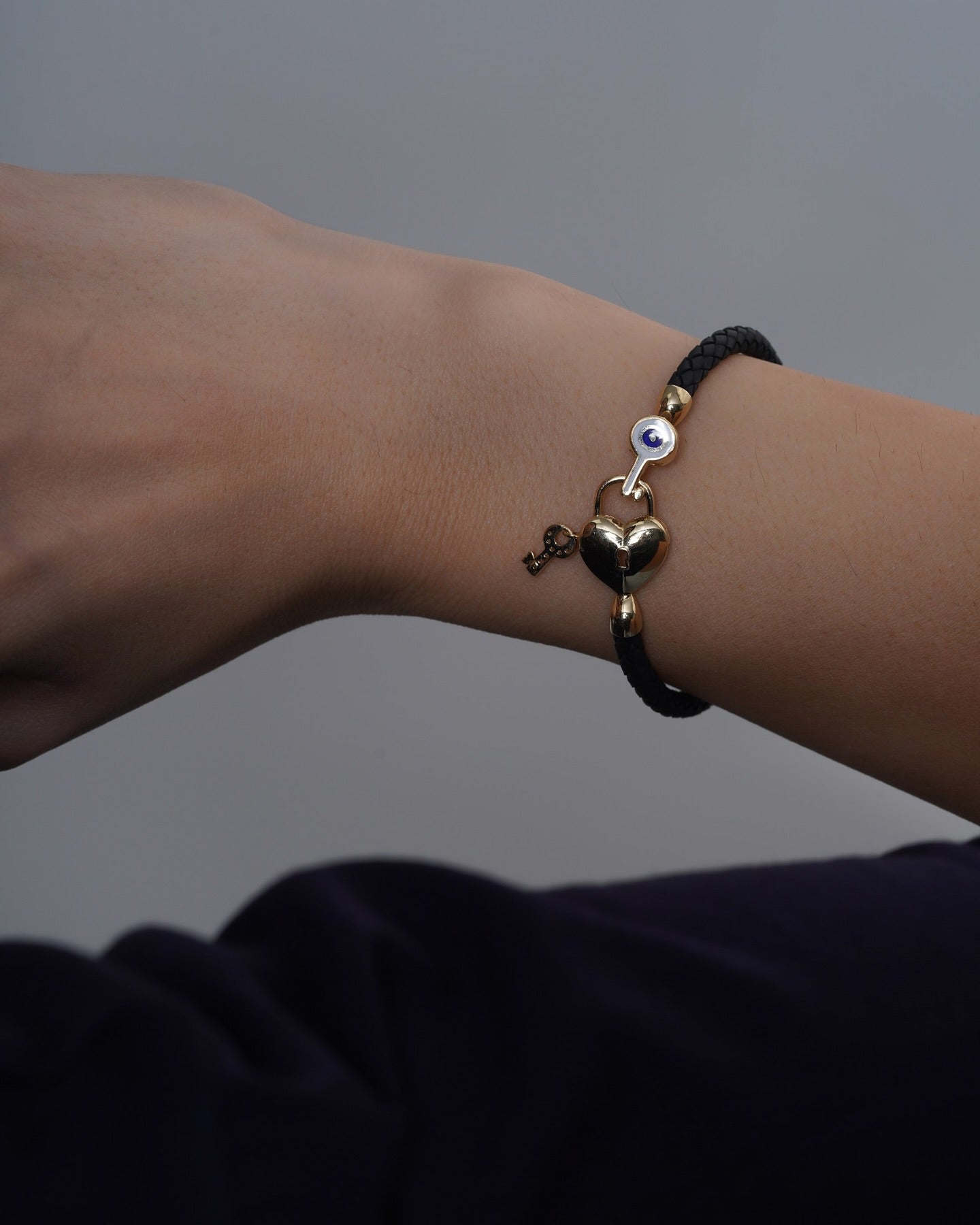 Silk bracelet heart & key