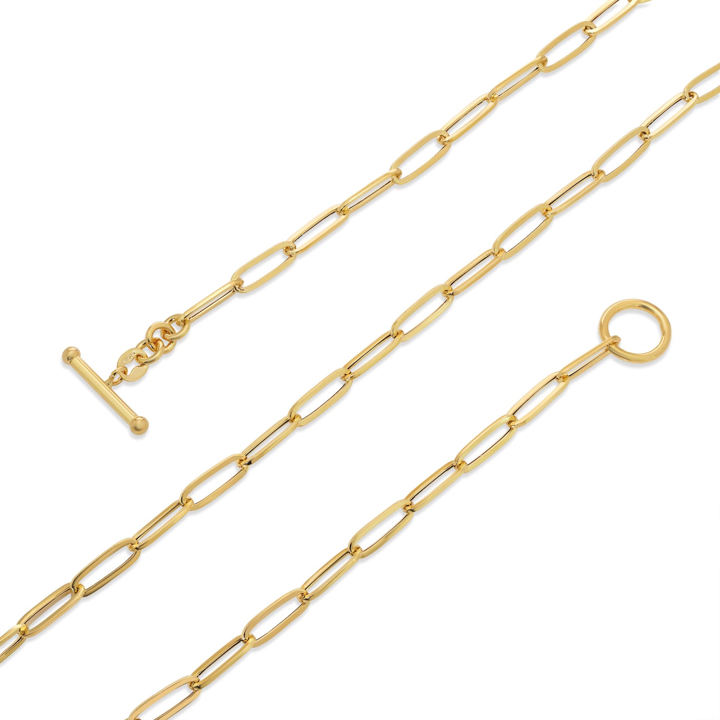 Italian 18k Paper clip chain in Toggle Lock