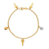 Tri Tone charm bracelet Key & Heart