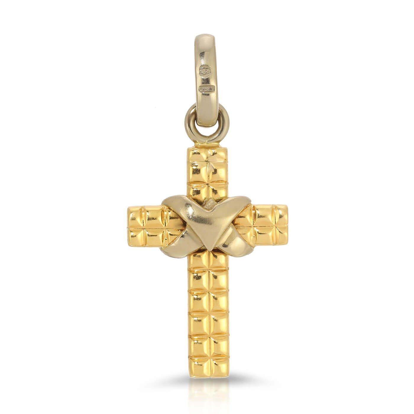 Quilted 2 Tone cross pendant