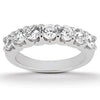 14k White Gold Diamond Scalloped Shared U Prong Setting Wedding Ring