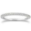 14k White Gold Fancy Engraved Pave Diamond Wedding Ring