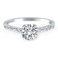 14k White Gold Diamond Engagement Ring with Shared Prong Diamond Accents