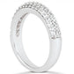 14k White Gold Triple Multi-Row Micro- Pave Diamond Wedding Ring Band