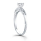 14k White Gold Shared Prong Accent Diamond Engagement Ring