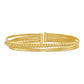 14K Yellow Gold Polished Omega And Beaded Layered Cuff (7.80 mm)
