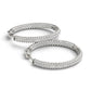 14k White Gold Two Row Pave Set Diamond Hoop Earrings (7 cttw)