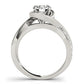 14k White Gold Split Band Round Bypass Diamond Engagement Ring (1 1/8 cttw)