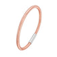 Sterling Silver Rose Gold Plated Basketweave Stretch Bangle