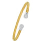 14K Yellow Gold Round End Tubogas Cuff Bangle (3.90 mm)
