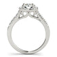 Square Shape Halo Diamond Engagement Ring in 14k White Gold (1 1/2 cttw)