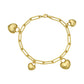 14K Yellow Gold Puffed Heart Charm Bracelet