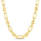 14k Yellow Gold Italian Alternating Paperclip Oval Links Chain Necklace