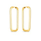 14k Yellow Gold Endless Rectangle Hoops