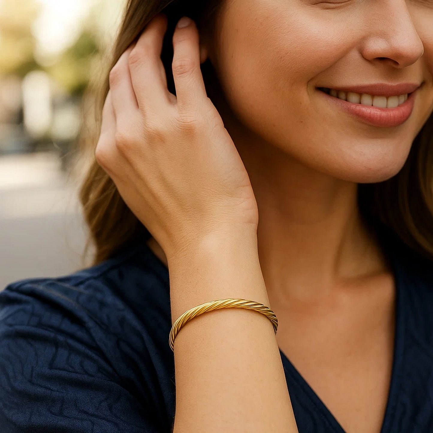 14k Yellow Gold Twist Bangle (5.30 mm)