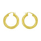 14K Yellow Gold Full Twist Medium Hoop Earrings