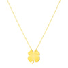 14K Yellow Gold Four Leaf Clover Necklace