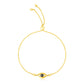 14k Yellow Gold Adjustable Evil Eye Bracelet (1.00 mm)