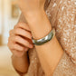 Sterling Silver Rhodium Plated Domed Classic Bangle (18.50 mm)