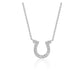 14k White Gold Horseshoe Design Diamond Pendant