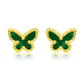 14K Yellow Gold Primavera Malachite Butterfly Stud Earrings