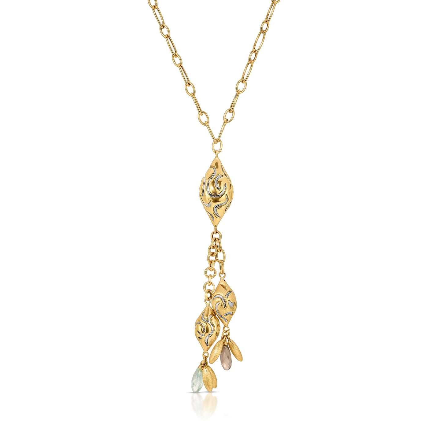 Gold engraved & Cintrine necklace