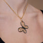 Butterfly 2 tone pendant satin finish