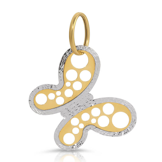 Butterfly 2 tone pendant satin finish