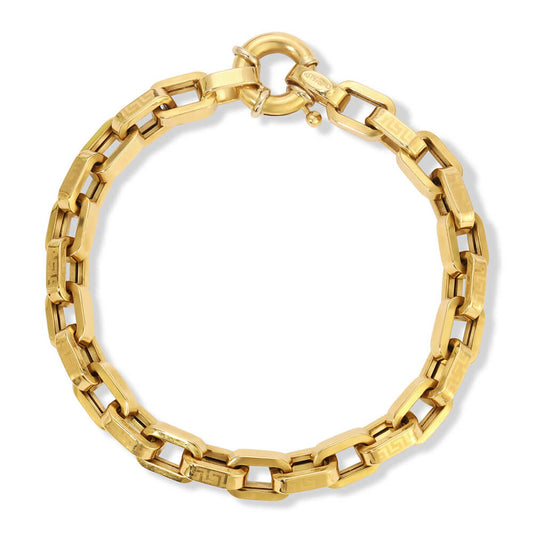 Greca pattern Squared open Link bracelet