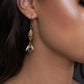 Gold engraved & Cintrine drop earrings