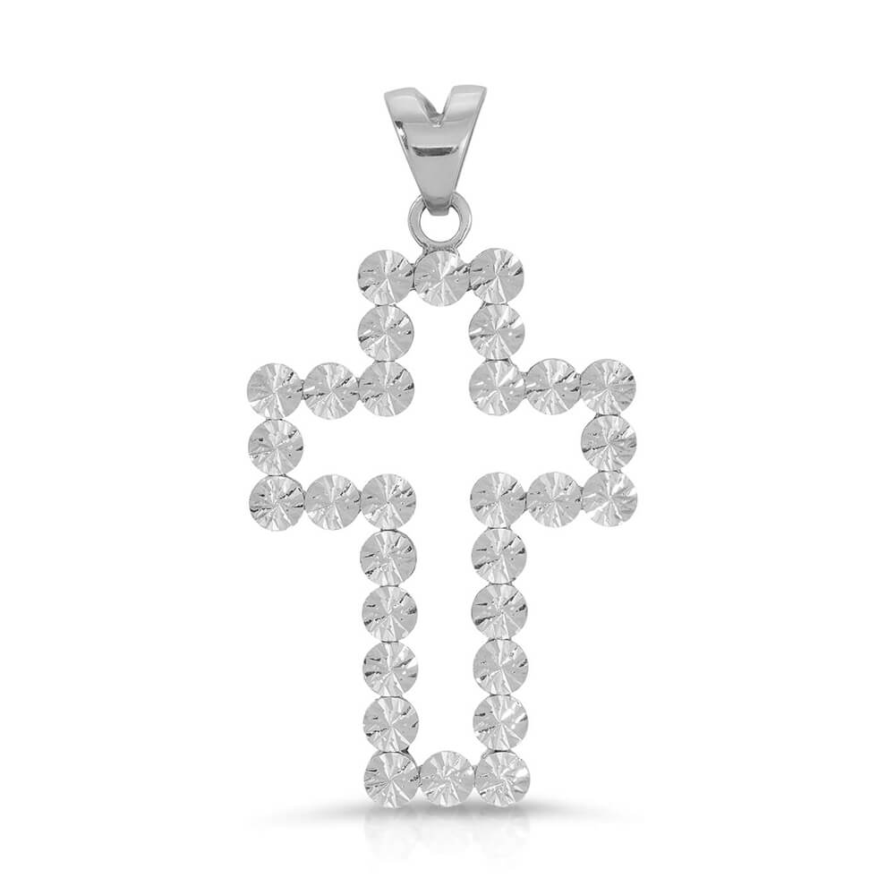 Hammered milgrain Cross pendant