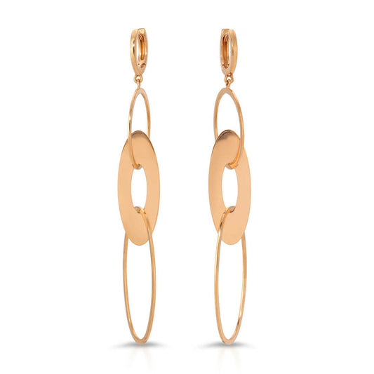 Oval multi link drop earrings