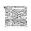 9 Row criss cross diamond ring