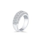 Three sided pave set diamond band